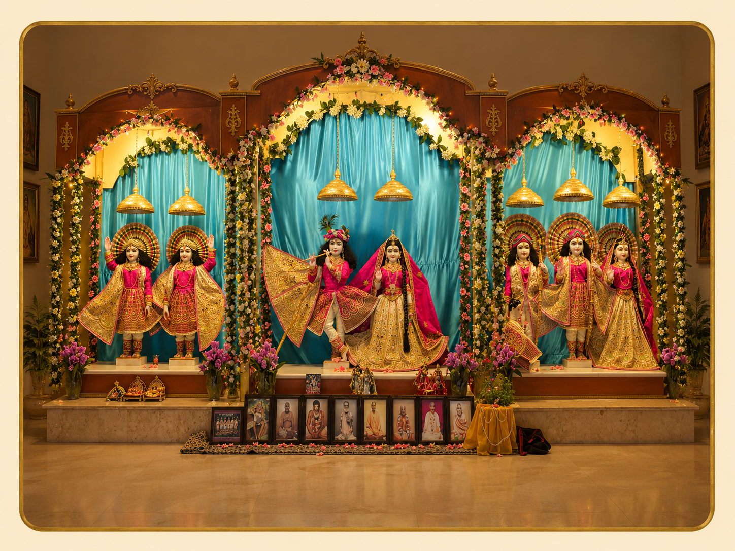 Home temple altar with deities